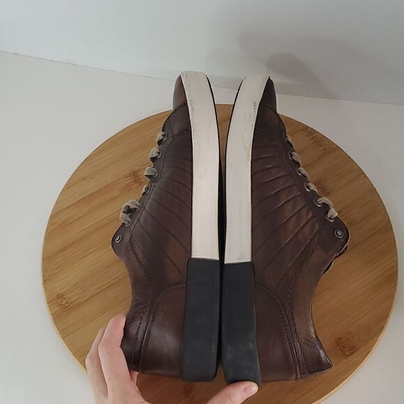 Democrata Men's Brown Leather Sneakers EU 43 - Picture 10 of 12